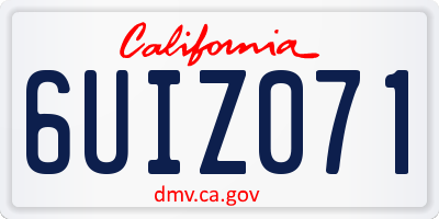 CA license plate 6UIZ071