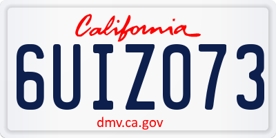 CA license plate 6UIZ073