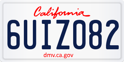 CA license plate 6UIZ082