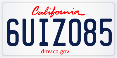 CA license plate 6UIZ085