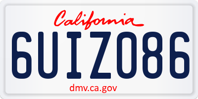 CA license plate 6UIZ086