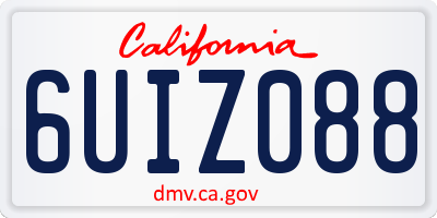 CA license plate 6UIZ088