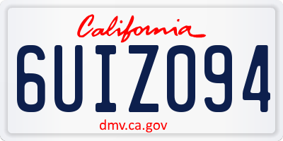 CA license plate 6UIZ094