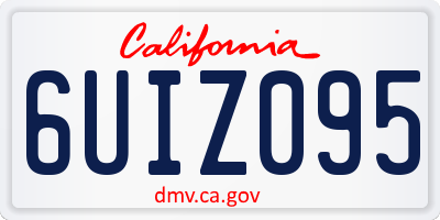 CA license plate 6UIZ095