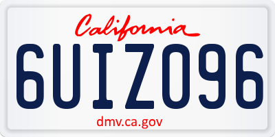 CA license plate 6UIZ096
