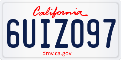 CA license plate 6UIZ097