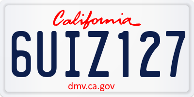 CA license plate 6UIZ127