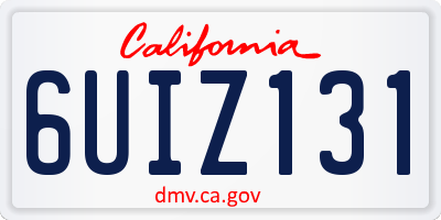 CA license plate 6UIZ131