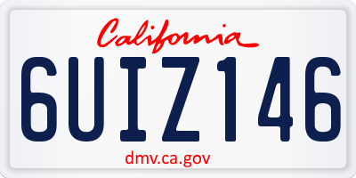 CA license plate 6UIZ146