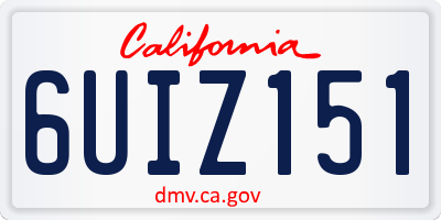 CA license plate 6UIZ151