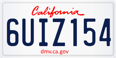 CA license plate 6UIZ154