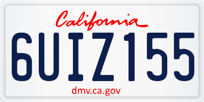 CA license plate 6UIZ155