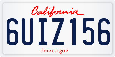 CA license plate 6UIZ156