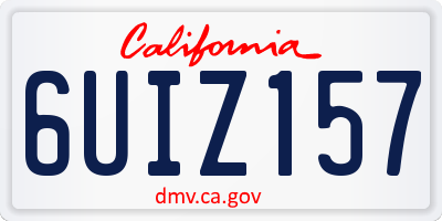 CA license plate 6UIZ157