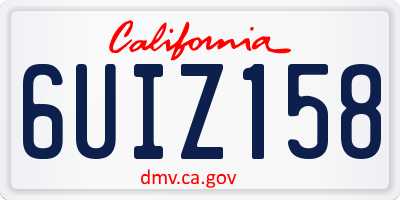 CA license plate 6UIZ158