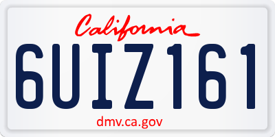 CA license plate 6UIZ161