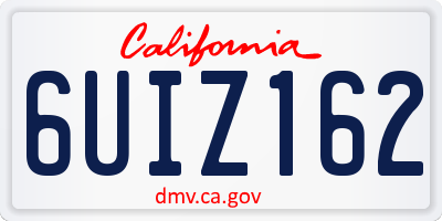 CA license plate 6UIZ162