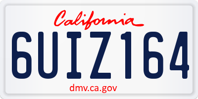 CA license plate 6UIZ164