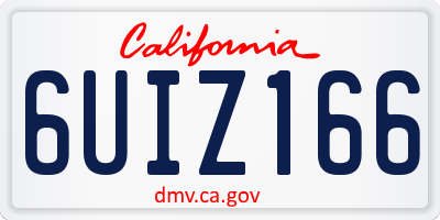 CA license plate 6UIZ166