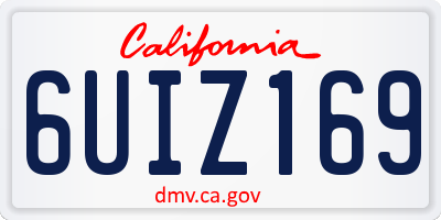 CA license plate 6UIZ169