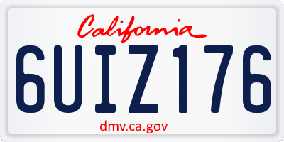 CA license plate 6UIZ176