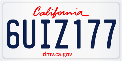 CA license plate 6UIZ177