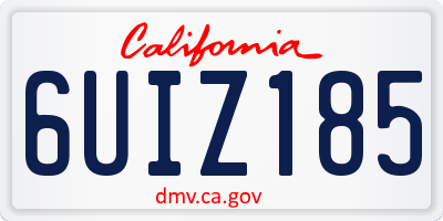 CA license plate 6UIZ185