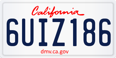 CA license plate 6UIZ186