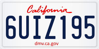 CA license plate 6UIZ195