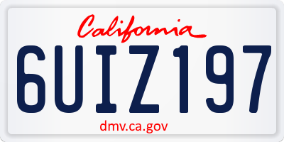 CA license plate 6UIZ197