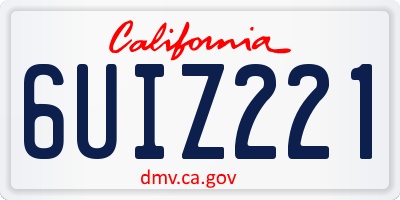 CA license plate 6UIZ221