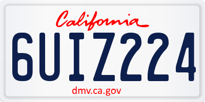 CA license plate 6UIZ224