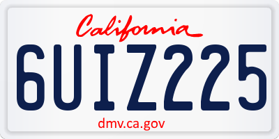 CA license plate 6UIZ225