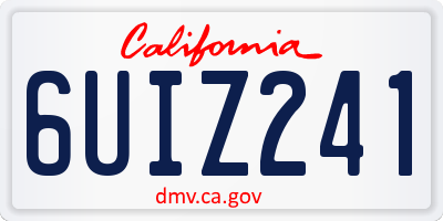 CA license plate 6UIZ241