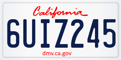 CA license plate 6UIZ245