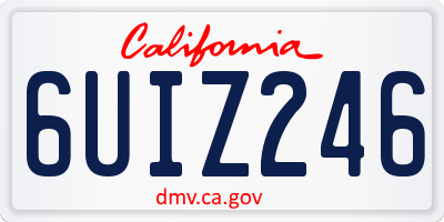CA license plate 6UIZ246