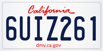 CA license plate 6UIZ261
