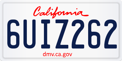 CA license plate 6UIZ262