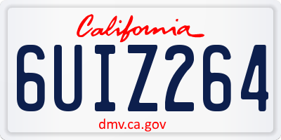 CA license plate 6UIZ264