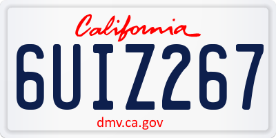 CA license plate 6UIZ267