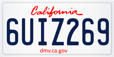 CA license plate 6UIZ269