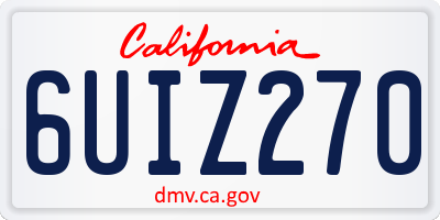 CA license plate 6UIZ270