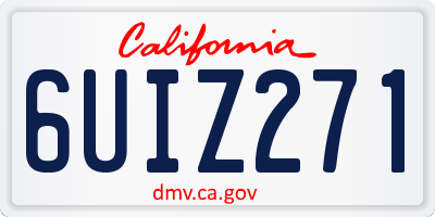 CA license plate 6UIZ271