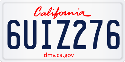 CA license plate 6UIZ276