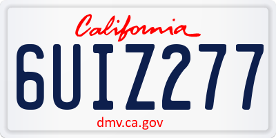 CA license plate 6UIZ277