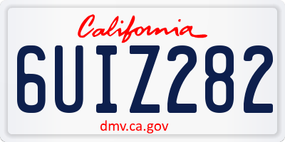 CA license plate 6UIZ282