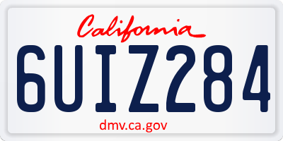 CA license plate 6UIZ284