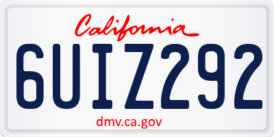 CA license plate 6UIZ292