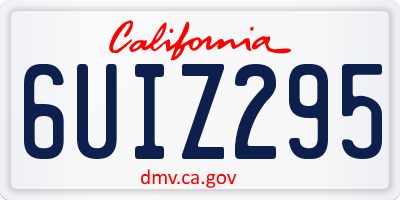 CA license plate 6UIZ295