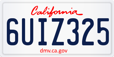 CA license plate 6UIZ325